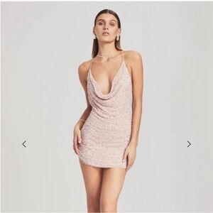 Retrofete Mitch Blush Sequin Embellished Dress